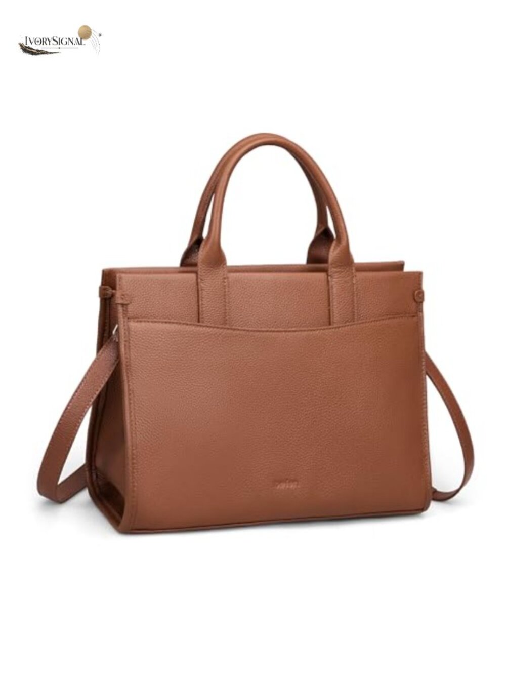 Genuine Leather Crossbody Satchel Tote with Zipper Top Handle Shoulder Bag